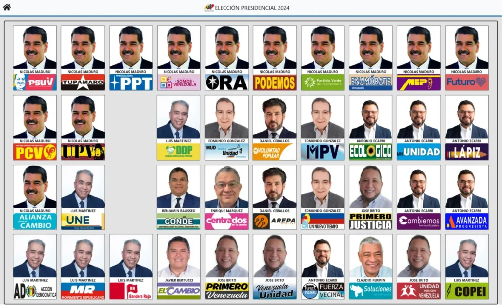 CNE publica tarjetón electoral con fotos de los 10 candidatos para las presidenciales