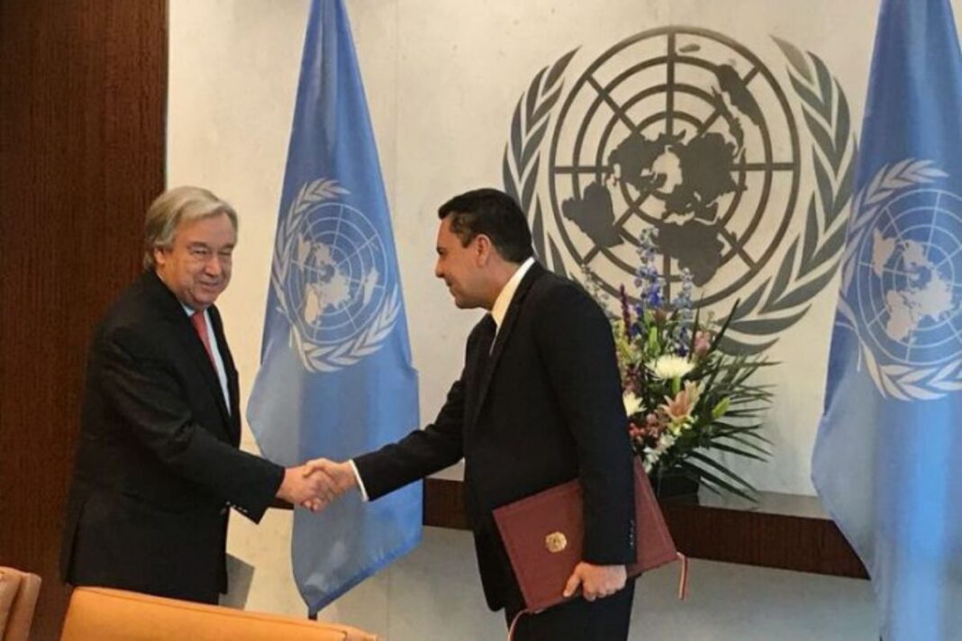 Embajador del régimen de Nicolás Maduro en la ONU se reúne con Guterres para interceder por despliegue de Estados Unidos