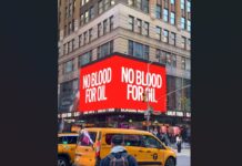 Valla publicitaria aparece en Times Square promoviendo narrativa madurista contra el despliegue militar en el Caribe Valla publicitaria aparece en Times Square promoviendo narrativa madurista contra el despliegue militar en el Caribe