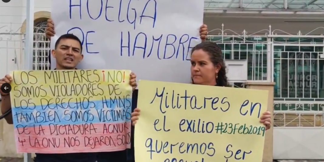 Exmilitares venezolanos en huelga de hambre ante falta de protección: 