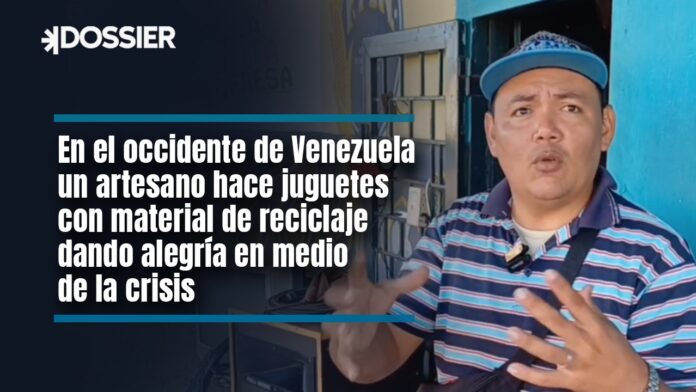 Artesano hace juguetes con material de reciclaje dando alegría en medio de la crisis Artesano hace juguetes con material de reciclaje dando alegría en medio de la crisis