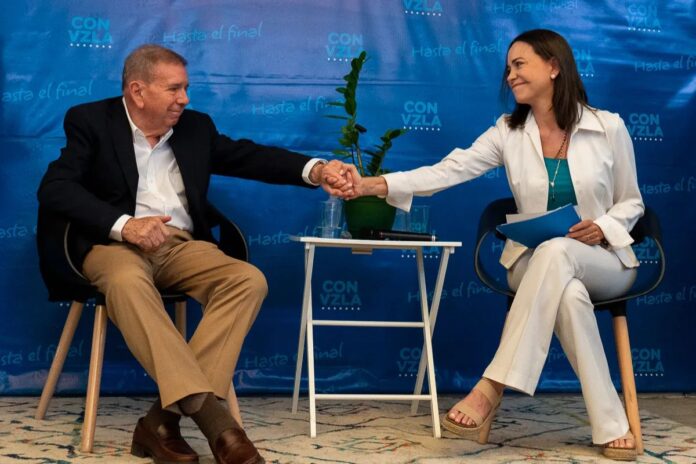 María Corina Machado sobre hospitalización de emergencia de Edmundo González Urrutia: «Sé que te vas a recuperar muy pronto» María Corina Machado sobre hospitalización de emergencia de Edmundo González Urrutia: "Sé que te vas a recuperar muy pronto"