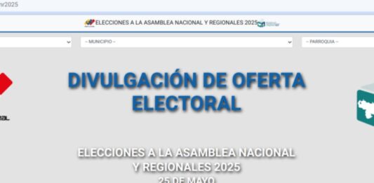 CNE publica oferta electoral para el #25May con otro enlace externo a la página web 