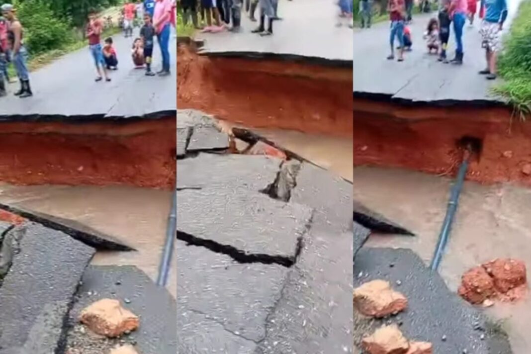 Carretera que comunica Yaracuy con Lara se desplomó debido a las intensas lluvias
