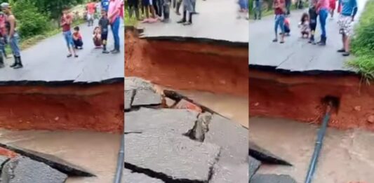 Carretera que comunica Yaracuy con Lara se desplomó debido a las intensas lluvias