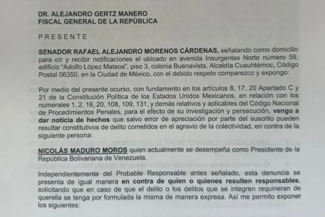 Nicolás Maduro es denunciado en México por presuntos nexos con cárteles y el partido Morena