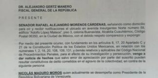 Nicolás Maduro es denunciado en México por presuntos nexos con cárteles y el partido Morena Nicolás Maduro es denunciado en México por presuntos nexos con cárteles y el partido Morena
