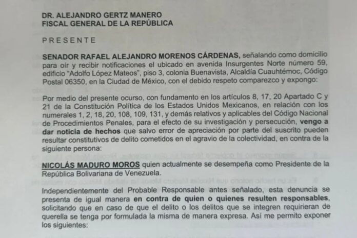 Nicolás Maduro es denunciado en México por presuntos nexos con cárteles y el partido Morena Nicolás Maduro es denunciado en México por presuntos nexos con cárteles y el partido Morena