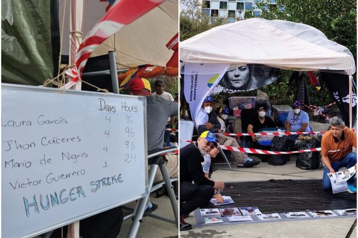 Venezolanos cumplen más de 96 horas en huelga de hambre frente a la Corte Penal Internacional Venezolanos cumplen más de 96 horas en huelga de hambre frente a la Corte Penal Internacional