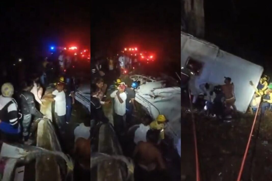 Tragedia en Choroní: Mujer fallecida y 35 heridos tras caída de autobús por un barranco Tragedia en Choroní: Mujer fallecida y 35 heridos tras caída de autobús por un barranco