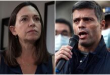 María Corina Machado apoya a Leopoldo López ante «atroz amenaza» de retirarle la nacionalidad María Corina Machado apoya a Leopoldo López ante "atroz amenaza" de retirarle la nacionalidad