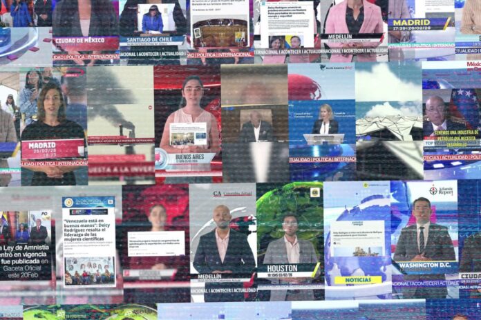 Régimen contrató actores argentinos que simulan ser periodistas en campaña de propaganda a favor de Delcy Rodríguez Régimen contrató actores argentinos que simulan ser periodistas en campaña de propaganda a favor de Delcy Rodríguez