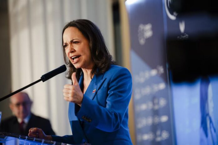 María Corina Machado exigió renovar el CNE «lo antes posible» y fijó condiciones para el avance de elecciones en Venezuela María Corina Machado exigió renovar el CNE "lo antes posible" y fijó condiciones para el avance de elecciones en Venezuela